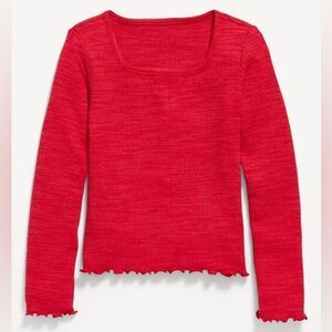 Old Navy Red Long Sleeve Knit Top, Size 6/7